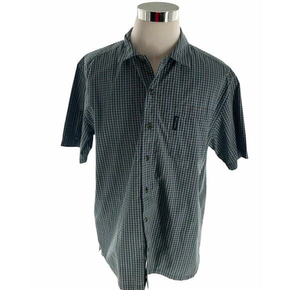 Columbia Sportswear Shirt Men XL Short Sleeve Chest Pocket Button Up Check Plaid - Picture 1 of 5